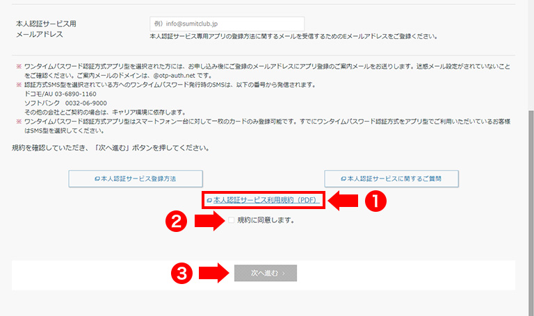 STEP8 本人認証サービス利用規約の確認