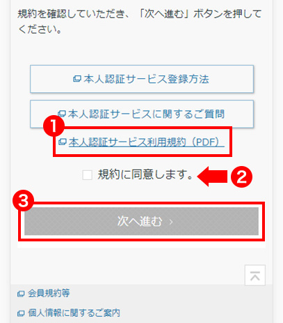 STEP8 本人認証サービス利用規約の確認
