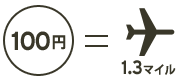 100円=1.3マイル